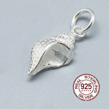 Срібло 925 Підвіска Кулон Мушля з Кільцем, 16х7х5мм, Отвір 4мм, (13WB21508)