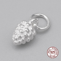 Srebro 925 Zawieszka Wisiorek, Charms, Szyszka z Kółkiem, 10x5.5x5.5mm, Otwór: 4mm, 1 szt (13WB21573)