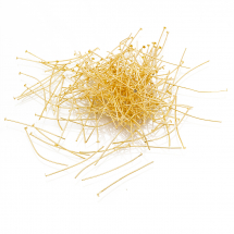 Szpilki Gwoździe Żelazo 50x0.7mm Kolor: Złoty około 230szt/50g (5WB4937)