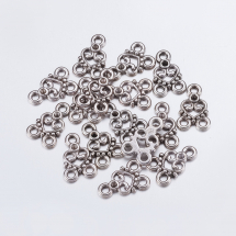 Łącznik Serce, 3 Otwory, Stop, Kolor: Antyczne Srebro, 15x11x2m, Otwór 2mm, do dżetów 1-2mm, 20szt (5WB4999)