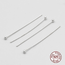 Срібло 925 Піни з Шариком, 25х0.5мм, (13WB21387)