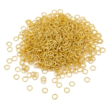 Колечка Одинарні, Залізні, Колір: Золото, Розмір: 5мм, Товщина 0.7мм, 50г / близько 1150шт, (Q6WB784)