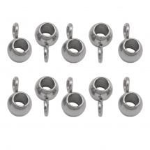 Krawatka do Biżuterii, Stal Nierdzewna, Rondel, 7x3.5x4mm, Otwór 1.5mm i 2mm, 10szt (13WB16381)