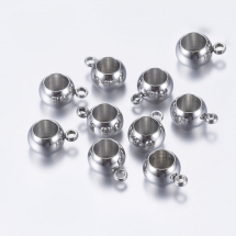 Бейл, Нержавіюча Сталь, Рондель, Розмір: 9x6x4.5мм, Отвір 1.5мм, Внутрішній діаметр 3мм, (13WB16395)