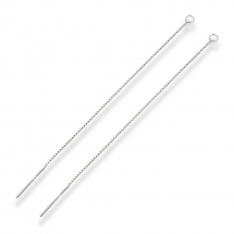 Srebro 925 Rodowane, Baza Sztyfty do Kolczyków z Łańcuszkiem, 70-72x0.6mm, 1 para (13WB21134)