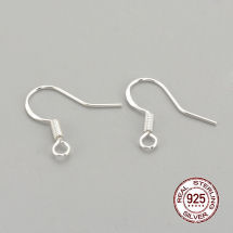 Срібло 925 Швензи Гачок, Основа для Сережок, 16~18х14х0.7мм, Отвір 2мм, (13WB21159)