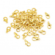 Zapięcie Karabińczyk-Lobster, Stop Cynku, Złoto, 12x6mm, Otwór 1.5mm, 50szt (13WB17299)