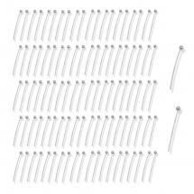 Szpilki z Kulką, Mosiądz, Platyna, 30x0.5mm, kulka 2mm, 100 szt (13WB17705)