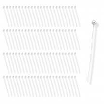 Szpilki z Kulką, Mosiądz, Srebro, 30х0.5mm, kulka 2mm, 100 szt (13WB17708)