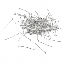 Szpilki z Kulką, Mosiądz, Platynowy, 25x0.5mm, kulka 2mm, 100 szt (13WB17713)