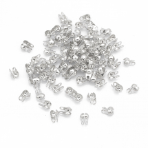 Łapaczki Żelazo, Końcówki Zaciskowe, 6x3.5mm, Kolor: Srebrny, 100szt (13WB10839)