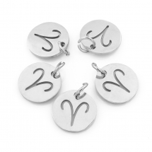 Zawieszka Znak Zodiaku Baran, Stal Nierdzewna, 12x1mm, Otwór 3mm, 5szt (13WB23764)