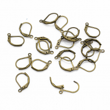 Швензи, Латунь, c петельки, англійська застібка, Колір: Бронза, Розмір: 15х10мм, Отвір 1мм, (Q6WB477)