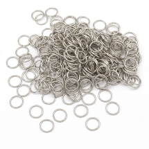 Колечка Одинарні, Залізні, Колір: Платина, Розмір: 10мм, Товщина 1мм, 50г / близько 280шт, (Q6WB604)