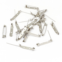 Baza do Broszki Szpilka, do Rękodzieła i Biżuterii, Żelazna, Platynowy, 2 Otwory, 32x6mm, 25szt (14WB6006)