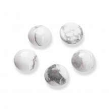 Kaboszony Naturalny Kamień Howlit, Okrągłe, 8x4mm, 5szt (13WB22377)