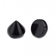 Kaboszony, Naturalny Czarny Agat, Stożkowe, 10~11x10~11mm, 2szt (13WB22397)
