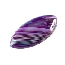 Kaboszony Naturalny Brazylijski Agat, Końskie Oko, 38-40x19-20x6-7mm, Kolor: Ciemnofioletowy, 1szt (13WB22530)