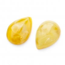 Kaboszony Naturalny Agat Pasiasty, 25x18x6-7mm, Kolor: Jasny Khaki, 2szt (13WB22538)