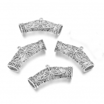 Krawatka do Biżuterii, Tybetański Styl, Stop, Antyczne Srebro, 45x19mm, Otwór 1mm, Wewnątrz 6x10mm, 4szt (13WB26951)