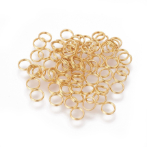 Kółeczka Ogniwka Podwójne, Stal Nierdzewna, Pozłacane 18K, 5x1mm, 50szt (13WB26991)