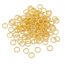 Колечка Одинарні Відкриті, Залізо, Рельєфні, Колір: Золото, 7.5х1мм, Внутрішній Діаметр 5.5мм, близько 120шт/20г, (13WB27016)