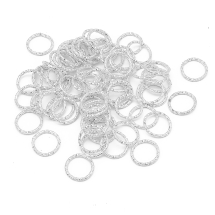 Колечка Одинарні Відкриті, Залізні, Рельєфні, Колір: Срібло, 10х1мм, Внутрішній Діаметр 8мм, близько 85шт/20г, (13WB27019)