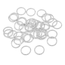 Kółeczka Ogniwka Pojedyncze Otwarte Żelazo Teksturowany Kolor: Srebrny 12x1mm okolo 60szt/20g (13WB27021)