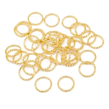 Kółeczka Ogniwka Pojedyncze Żelazo Teksturowany Otwarte Kolor: Złoty 15x1mm około 45szt/20g (13WB27022)