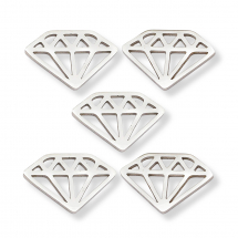 Конектор Філігранний Алмаз, Нержавіюча Сталь, 12х18х1мм, (13WB27081)