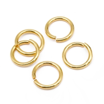 Kółeczka Ogniwka Pojedyncze do Rękodzieła i Biżuterii, Stal Nierdzewna Otwarte, Pozłacane 24K, 15x2mm, 5szt (13WB27040)