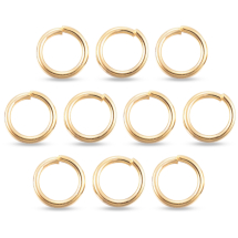 Kółeczka Ogniwka Pojedyncze Stal Nierdzewna Otwarte, Pozłacane 24K, 10x1mm, 10szt (13WB27048)