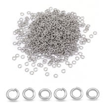 Kółeczka Ogniwka Pojedyncze Otwarte, do Rękodzieła i Biżuterii, Stal Nierdzewna, 5x1mm, 1000szt (13WB27052)