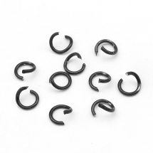 Kółeczka Ogniwka Pojedyncze Otwarte, Stal Nierdzewna, Czarny, 5x0.8mm, Średnica wewnętrzna 3mm, 10szt (13WB27061)