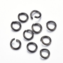 Kółeczka Ogniwka Pojedyncze Otwarte Stal Nierdzewna Kolor: Czarne 7x1mm 10szt (13WB27062)