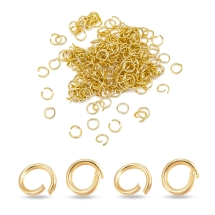 Kółeczka Ogniwka Pojedynczy Otwarty, do Rękodzieła i Biżuterii, Stal Nierdzewna, Złoty, 4x0.6mm, 500szt (13WB27074)