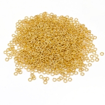 Кільця Одинарні, Латунь, Колір: Золото, Розмір: 3х0.6мм, Внутрішній Діаметр 1.8мм, близько 1075шт/25г, (13WB27088)