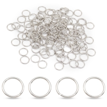 Колечка Одинарні Відкриті, Латунь, Колір: Платина, 10х1мм, Внутрішній Діаметр 8мм, близько 125шт/25г, (13WB27090)