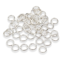 Кільця Одинарні, Латунь, Колір: Срібло, Розмір: 10х1мм, Внутрішній Діаметр 8мм, близько 130шт/25г, (13WB27091)