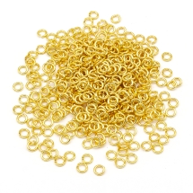 Кільця Одинарні, Латунь, Колір: Золото, Розмір: 5х1мм, Внутрішній Діаметр 3мм, близько 590шт/50г, (13WB27101)