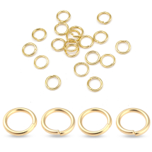 Kółeczka Ogniwka Pojedynczy Otwarte Mosiądz, Trwała Powłoka, Pozłacane 24K, 4x0.6mm, 25szt (13WB27113)