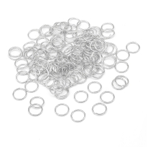 Колечка Одинарні Відкриті, Латунь, Колір: Срібло, 12х1.2мм, Внутрішній Діаметр 9.6мм, близько 60шт/20г, (13WB27117)