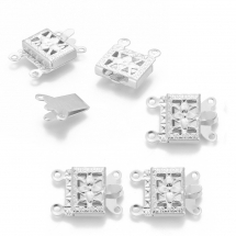 Zapięcie Pudełko, Stal Nierdzewna, na 2 nici, 15x10x3mm, Otwor 1mm, 5szt (13WB27371)