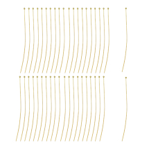 Szpilki z Kulką Jubilerskie, Mosiądz, Złoty, 70x0.6mm, Kulka 1.5mm, 30szt (13WB27966)