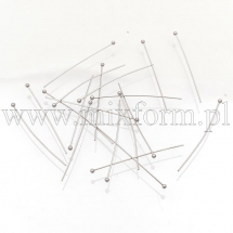 Kołki z Kulką, do Rękodzieła i Biżuterii, Stal Nierdzewna, 38x0.4mm, Kulka 1.9mm, 20 szt (13WB27979)
