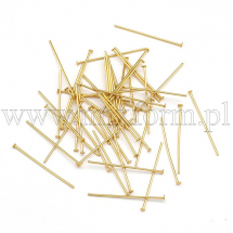 Szpilki Gwoździe, do Rękodzieła i Biżuterii, Stal Nierdzewna, Złoty, 25x0.7mm, 50szt (13WB27980)