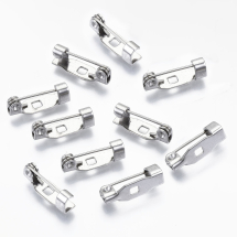 Baza do Broszki Szpilka, Stal Nierdzewna do Rękodzieła i Biżuterii, 1 Otwór, 14x4x4.5mm, Pin 0.6mm, 10szt (13WB28001)