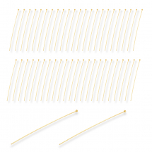 Szpilki z Kulką, Mosiądz, Złoty, 42x0.6mm, kulka 1.5mm, 50 szt (13WB28143)