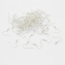 Bigle Otwarte z Kulką, Żelazne, do kolczyków, Srebrny, 19x18x0.65mm, 100szt (13WB28190)