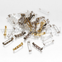 Baza do Broszki Szpilka do Rękodzieła i Biżuterii, Żelazne, 3 Otwory, Mix, 27x5x7mm, Pin 0.5mm, 50szt (13WB28200)